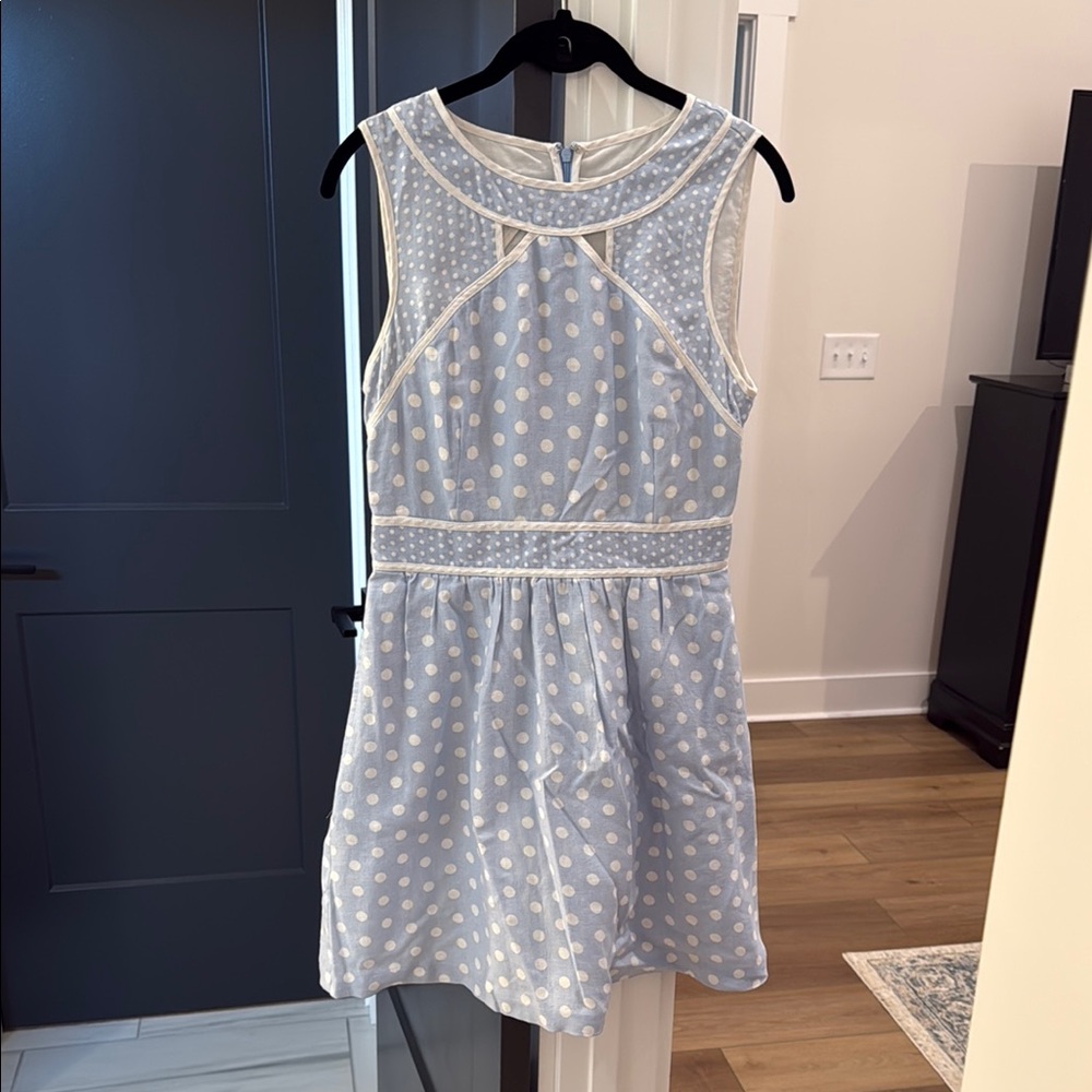 Cynthia Rowley Light Blue Dress with White Polka Dots